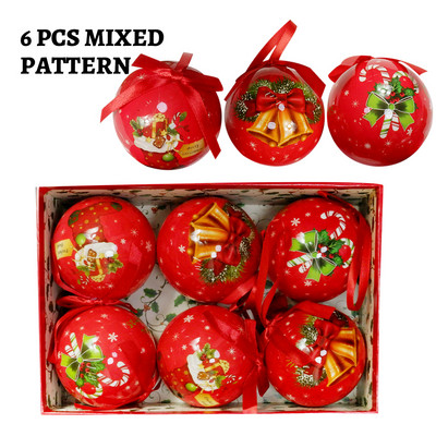 6 TK jõulupuu rippuvate pallide kaunistused, kingitused uueks aastaks Navidad Eazy Hang Ball ehe DIY jõulupidu