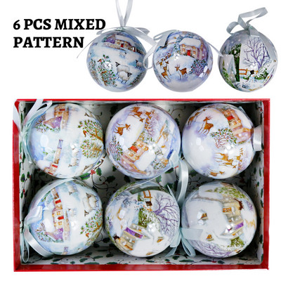 6 TK jõulupuu rippuvate pallide kaunistused, kingitused uueks aastaks Navidad Eazy Hang Ball ehe DIY jõulupidu