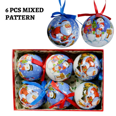 6 TK jõulupuu rippuvate pallide kaunistused, kingitused uueks aastaks Navidad Eazy Hang Ball ehe DIY jõulupidu