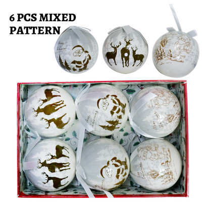 6 TK jõulupuu rippuvate pallide kaunistused, kingitused uueks aastaks Navidad Eazy Hang Ball ehe DIY jõulupidu