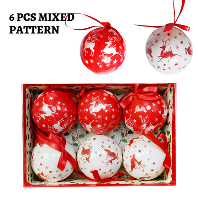 6 TK jõulupuu rippuvate pallide kaunistused, kingitused uueks aastaks Navidad Eazy Hang Ball ehe DIY jõulupidu