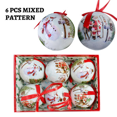 6 TK jõulupuu rippuvate pallide kaunistused, kingitused uueks aastaks Navidad Eazy Hang Ball ehe DIY jõulupidu