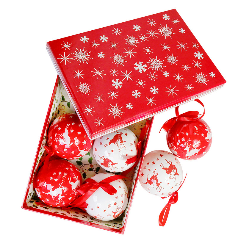 6PCS Xmas Tree Висяща топка Орнамент Декорации Подарък Нова година Navidad Eazy Hang Ball Bauble Направи си сам Коледно парти Коледа