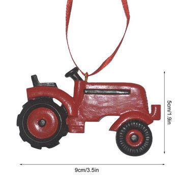 1 бр. Винтидж коледни тракторни орнаменти Коледна украса от смола за коледно дърво Орнамент Парти Детски подарък