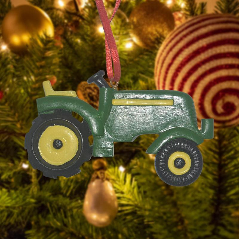 1 бр. Винтидж коледни тракторни орнаменти Коледна украса от смола за коледно дърво Орнамент Парти Детски подарък