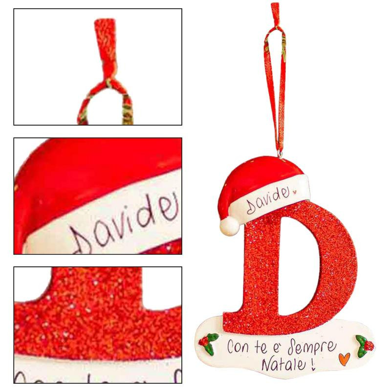 1 бр. Коледна буква Декорация с висулка Английска буква Коледна елха Висящи орнаменти Дървени занаяти за Ноел Домашно парти декорация