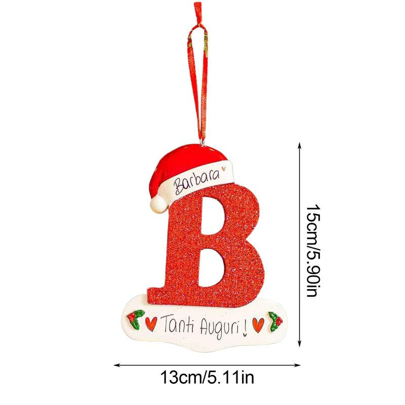 1 бр. Коледна буква Декорация с висулка Английска буква Коледна елха Висящи орнаменти Дървени занаяти за Ноел Домашно парти декорация
