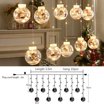 Jõulukaunistus DIY jõulupall Jõuluvana LED-kardin Light String Jõulupuu kaunistus Kodupidu Uusaasta Kingitused Navidad Decor