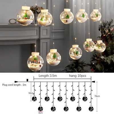 Jõulukaunistus DIY jõulupall Jõuluvana LED-kardin Light String Jõulupuu kaunistus Kodupidu Uusaasta Kingitused Navidad Decor