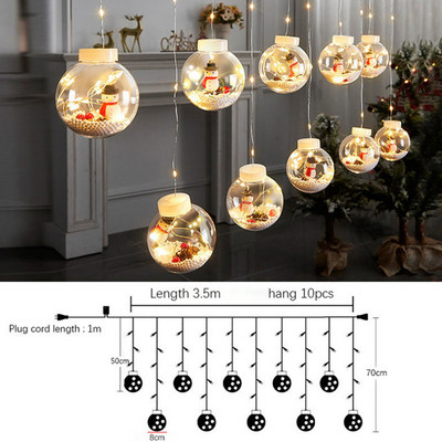 Jõulukaunistus DIY jõulupall Jõuluvana LED-kardin Light String Jõulupuu kaunistus Kodupidu Uusaasta Kingitused Navidad Decor