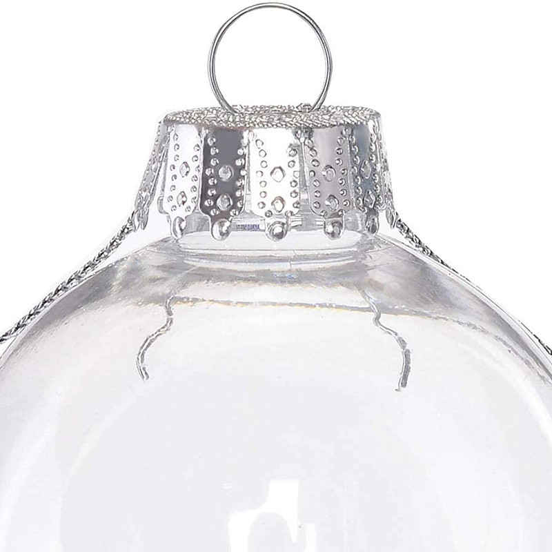 Гореща разпродажба 12 БР. Прозрачна коледна топка Попълваща се висяща топка Направи си сам висулка за коледно дърво Творческа украса за коледно парти