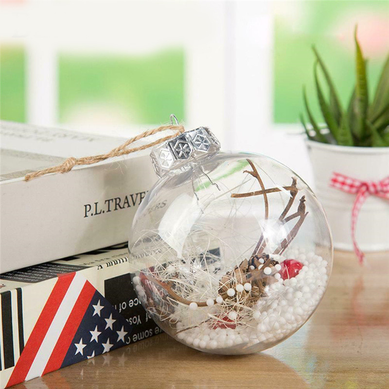 Гореща разпродажба 12 БР. Прозрачна коледна топка Попълваща се висяща топка Направи си сам висулка за коледно дърво Творческа украса за коледно парти