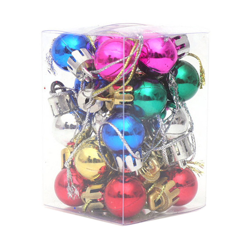 24 бр./компл. Коледни топки с различни цветове Орнаменти за коледно дърво Декорации Топки Коледно висящо дърво Висулки 2CM