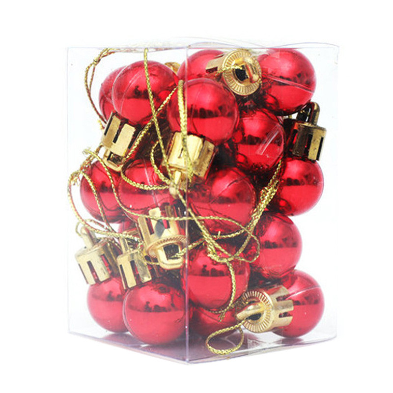 24 бр./компл. Коледни топки с различни цветове Орнаменти за коледно дърво Декорации Топки Коледно висящо дърво Висулки 2CM