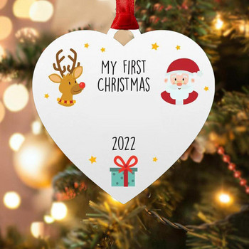 Baby First Christmas Ornament 2022 Моето първо коледно коледно дърво Акрилна украса за Babys Висящи занаяти Уникални етикети за подаръци