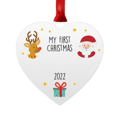 Baby First Christmas Ornament 2022 Η πρώτη μου Χριστουγεννιάτικη Χριστουγεννιάτικη ακρυλική διακόσμηση για μωρά Κρεμαστές χειροτεχνίες Μοναδικές ετικέτες δώρου