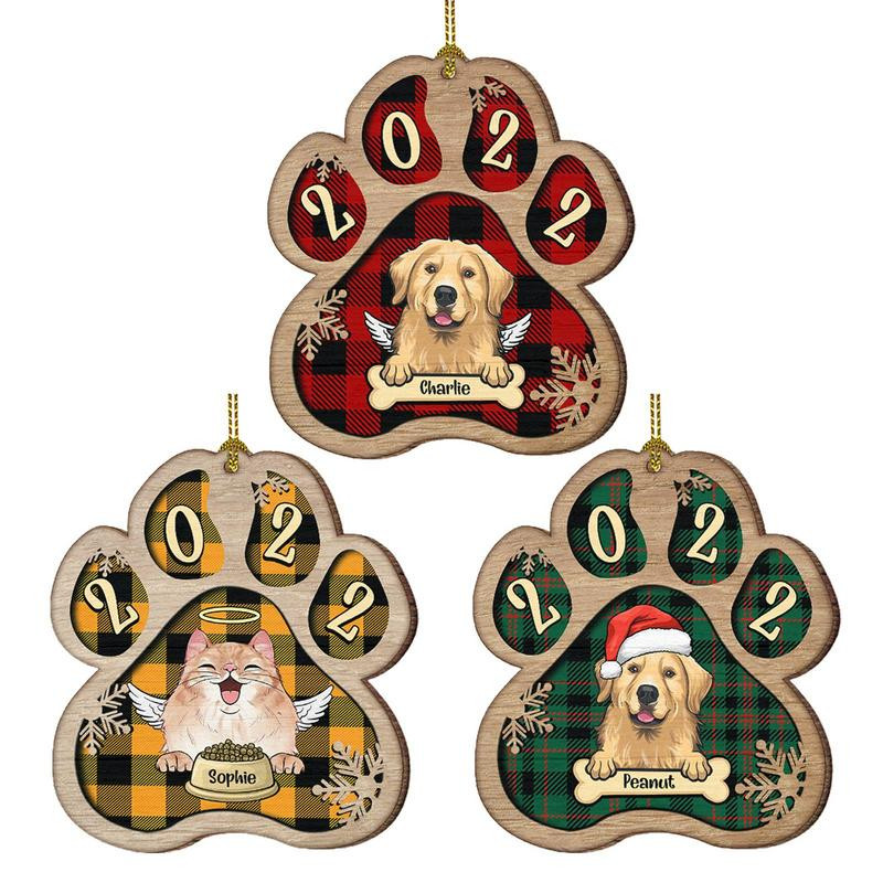 Класически дървен коледен орнамент Кучешка лапа Коледни орнаменти Коледа Направи си сам Коледа Дървена украса Кучешка лапа за празничен декор