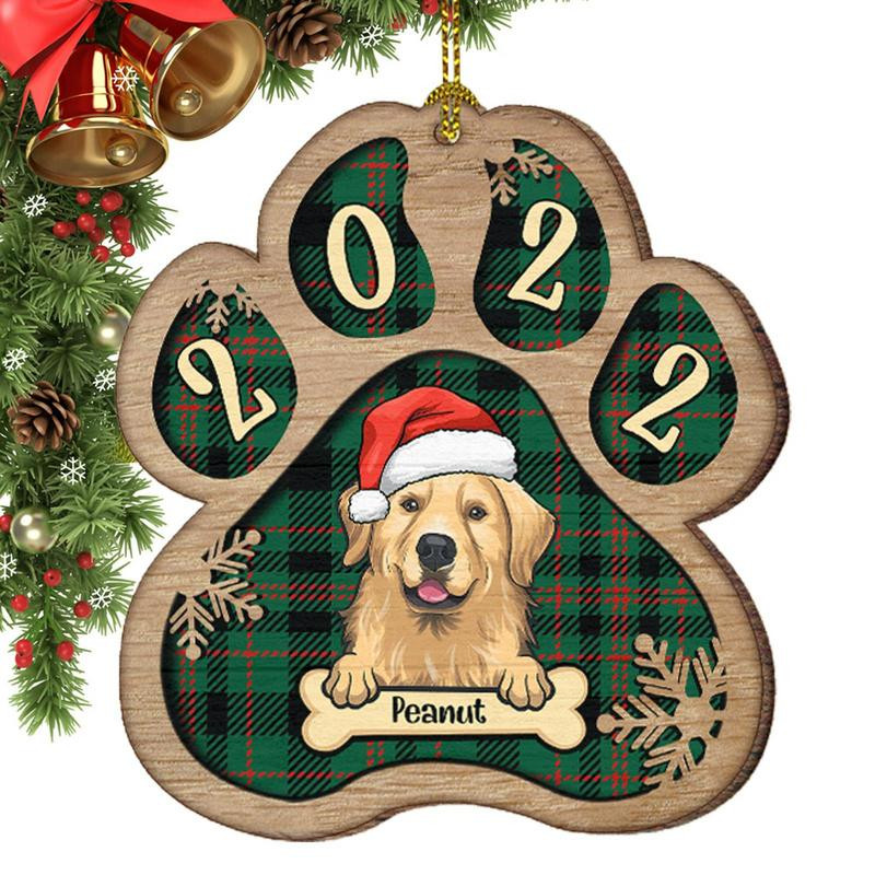 Класически дървен коледен орнамент Кучешка лапа Коледни орнаменти Коледа Направи си сам Коледа Дървена украса Кучешка лапа за празничен декор