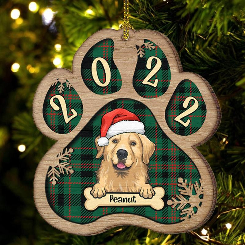 Класически дървен коледен орнамент Кучешка лапа Коледни орнаменти Коледа Направи си сам Коледа Дървена украса Кучешка лапа за празничен декор