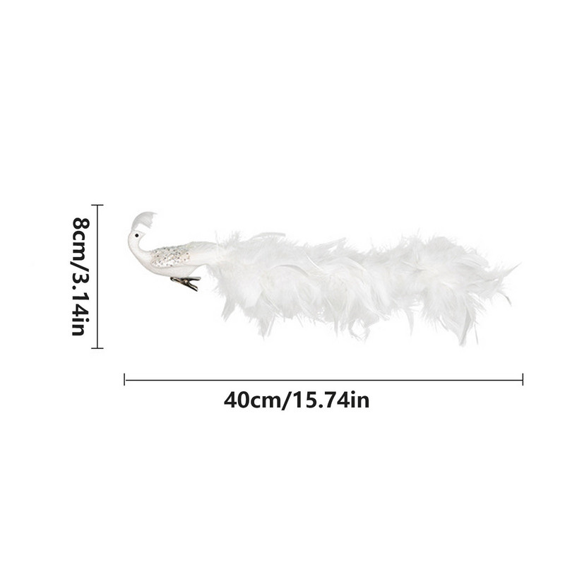 Mākslīgie Ziemassvētku pāvu putni ar saspraudes Ziemassvētku eglīšu rotājumi mājām Navidad Natal Jaunā gada 2023 piekārtie rotājumi