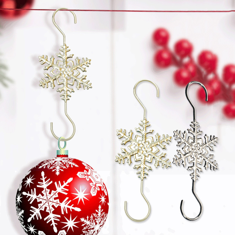5 бр. Коледни орнаменти от неръждаема стомана S-образни кукички за снежинки Коледна елха Топка Висулка Висяща украса Новогодишен дом