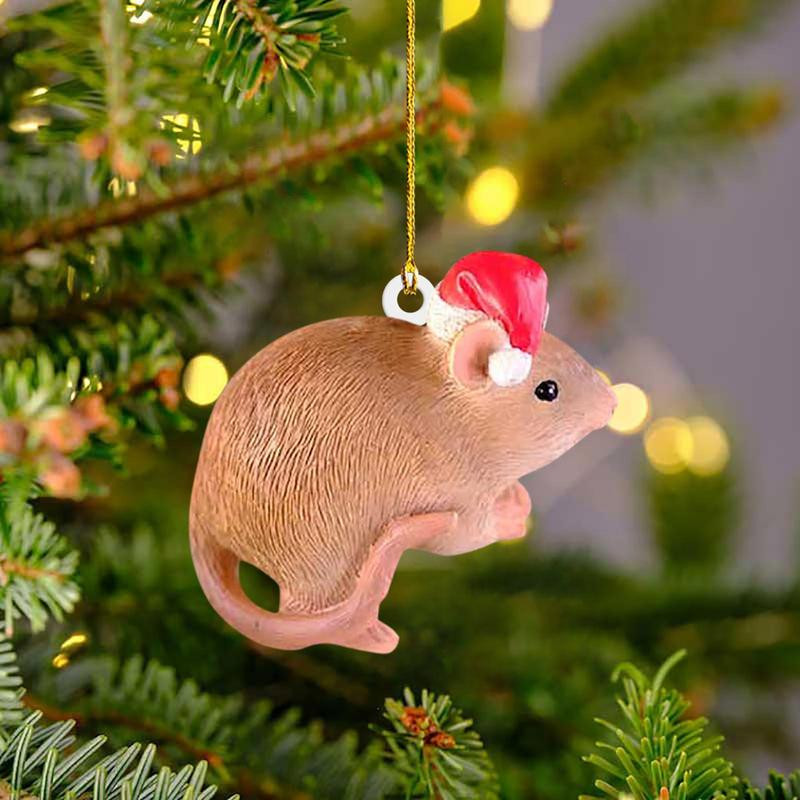 Лесна за окачване висулка за коледно дърво Сладко и деликатно акрилно животно Коледна украса Коледна сцена Семеен декор 1 бр. Сладък подарък