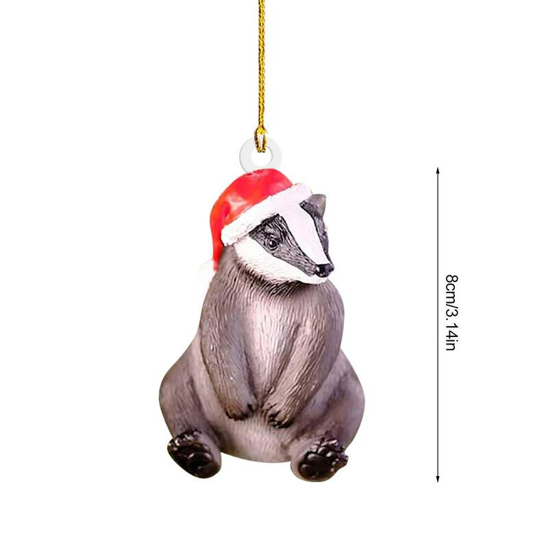 Лесна за окачване висулка за коледно дърво Сладко и деликатно акрилно животно Коледна украса Коледна сцена Семеен декор 1 бр. Сладък подарък