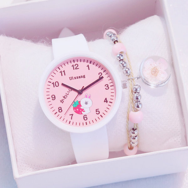 Детски кожен водоустойчив часовник за момичета