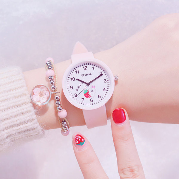 Детски кожен водоустойчив часовник за момичета