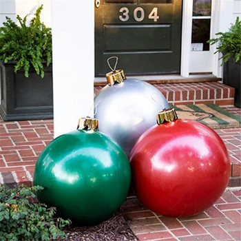 Χριστουγεννιάτικη φουσκωτή διακοσμητική μπάλα PVC γιγαντιαία μεγάλη μπάλα δέντρο στολίδι Διακόσμηση εξωτερικού χώρου Παιχνίδι μπάλα διακόσμηση εξωτερικής αυλής