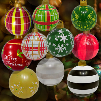 60cm μεγάλη χριστουγεννιάτικη μπάλα PVC διακόσμηση Χριστουγεννιάτικο δέντρο Πρωτοχρονιάτικα δώρα Χριστουγεννιάτικα χριστουγεννιάτικα οικογενειακά φουσκωτά παιχνίδια εξωτερικού χώρου 2023 n