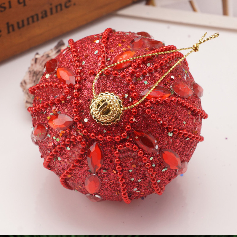 8CM Коледни висящи топки Блестяща топка с пайети Коледно дърво Лека пяна Орнаменти с висулка Новогодишен домашен декор Navidad 2023