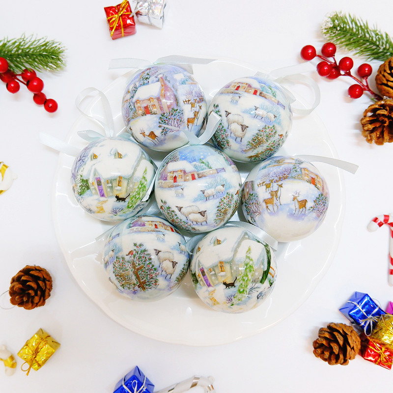 Луксозни коледни топки Големи топки за коледно дърво Коледен парти декор Коледни сфери Коледно дърво Висящ комплект орнаменти Голям