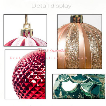 2022 Navidad Decor Ροζ Χρυσό Κόκκινο Χριστουγεννιάτικες Μπάλες Στολίδια Διακοσμήσεις Χριστουγεννιάτικων Δέντρων Παιχνίδια για Διακοσμητικά πάρτι στο σπίτι Noel