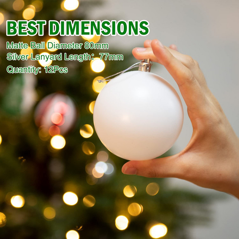 Бели нечупливи коледни орнаменти, Направи си сам празна топка за коледно дърво, висяща украса за изработка на празнична украса за коледно парти