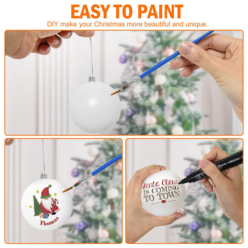 Бели нечупливи коледни орнаменти, Направи си сам празна топка за коледно дърво, висяща украса за изработка на празнична украса за коледно парти