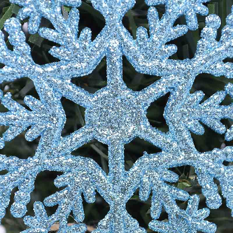 6/12 бр Коледни орнаменти със снежинки Пластмасови блестящи снежинки Декорации за зимно коледно дърво Висулка Новогодишна снежинка