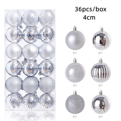 36 tk 4 cm roosikuldsed punased jõulupallid, ehis jõulupuu ripats, uusaastakingitus 2023 Navidad Noel DIY kodu jõulukaunistus