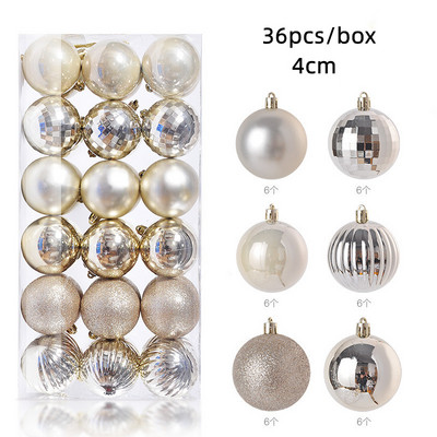 36 tk 4 cm roosikuldsed punased jõulupallid, ehis jõulupuu ripats, uusaastakingitus 2023 Navidad Noel DIY kodu jõulukaunistus