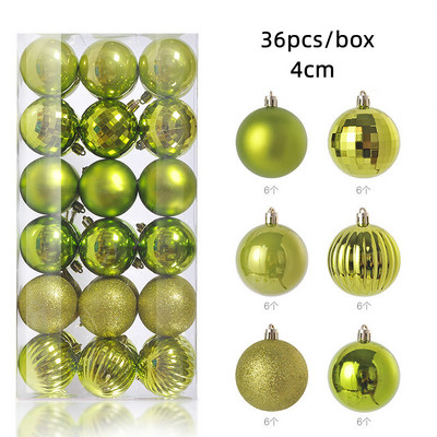 36 tk 4 cm roosikuldsed punased jõulupallid, ehis jõulupuu ripats, uusaastakingitus 2023 Navidad Noel DIY kodu jõulukaunistus