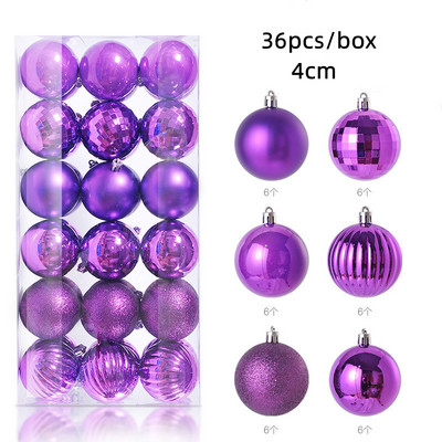 36 tk 4 cm roosikuldsed punased jõulupallid, ehis jõulupuu ripats, uusaastakingitus 2023 Navidad Noel DIY kodu jõulukaunistus