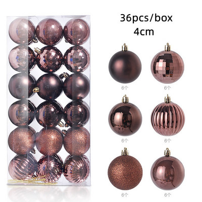 36 tk 4 cm roosikuldsed punased jõulupallid, ehis jõulupuu ripats, uusaastakingitus 2023 Navidad Noel DIY kodu jõulukaunistus