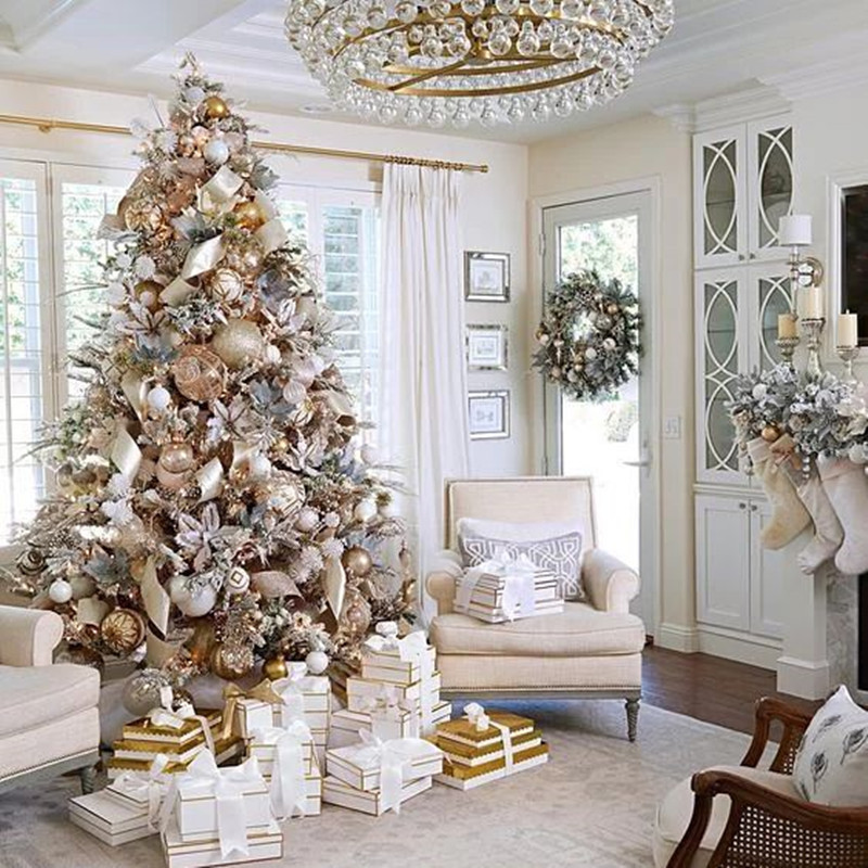 36 бр. 4 см розово злато червени коледни топки Орнамент Коледно дърво Висулка Новогодишен подарък 2023 Navidad Noel Направи си сам домашна коледна украса