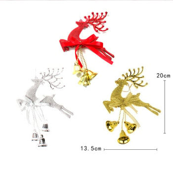 2022 Коледа злато червено сребро Елк висулка Весела коледна елха Декорации за дома Коледни орнаменти Висящи висулки Navidad