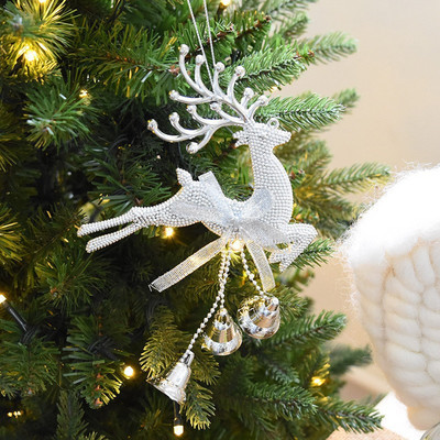 2022. aasta jõulukuldne kuldne hõbedane põdraripats Rõõmsad jõulupuukaunistused koju Jõuluehted Rippuvad ripatsid Navidad