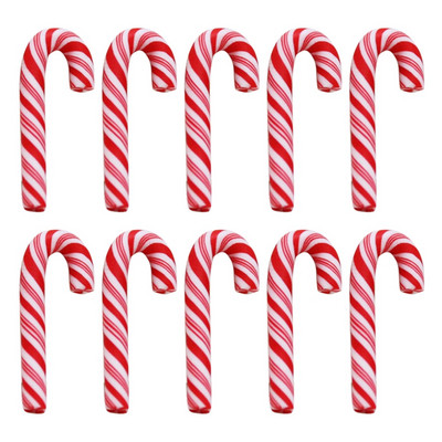 10 tk. Punane jõulukeraamika Pehme keraamika Ehted Aksessuaarid Uusaasta Candy Cane Kodukaunistus