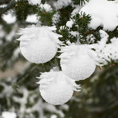 8 cm valge jõulukuul jõulukuuse ehted jõulukaunistused puule Noel Navidad 3tk/karp vahtplastist jõulupalli kaunistus