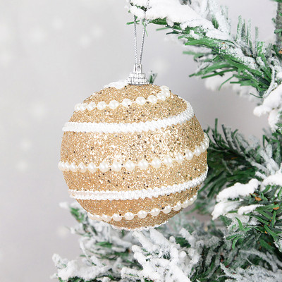 8cm kuldvahust pärlitest jõulupallid, ehistused purunemiskindlad rippuvad jõulukuusepallid jõulukaunistused Navidad Noel