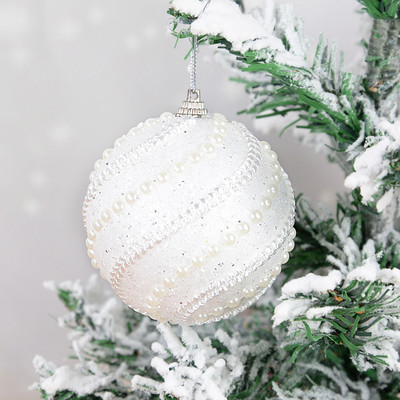 8cm kuldvahust pärlitest jõulupallid, ehistused purunemiskindlad rippuvad jõulukuusepallid jõulukaunistused Navidad Noel