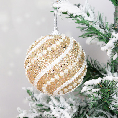 8cm kuldvahust pärlitest jõulupallid, ehistused purunemiskindlad rippuvad jõulukuusepallid jõulukaunistused Navidad Noel